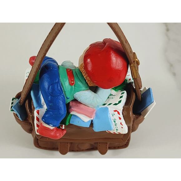 Enesco ELF Asleep in Santa Mail's Bag Ornament 3" Christmas 1992 Holidays Vtg - Picture 11 of 15